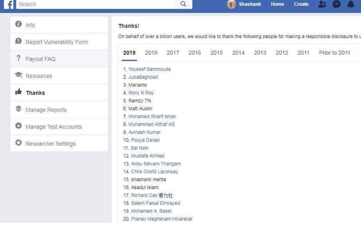 Facebook Honoured cyber expert Shashank Mehta to found Bug in website Bilaspur Himachal Pradesh