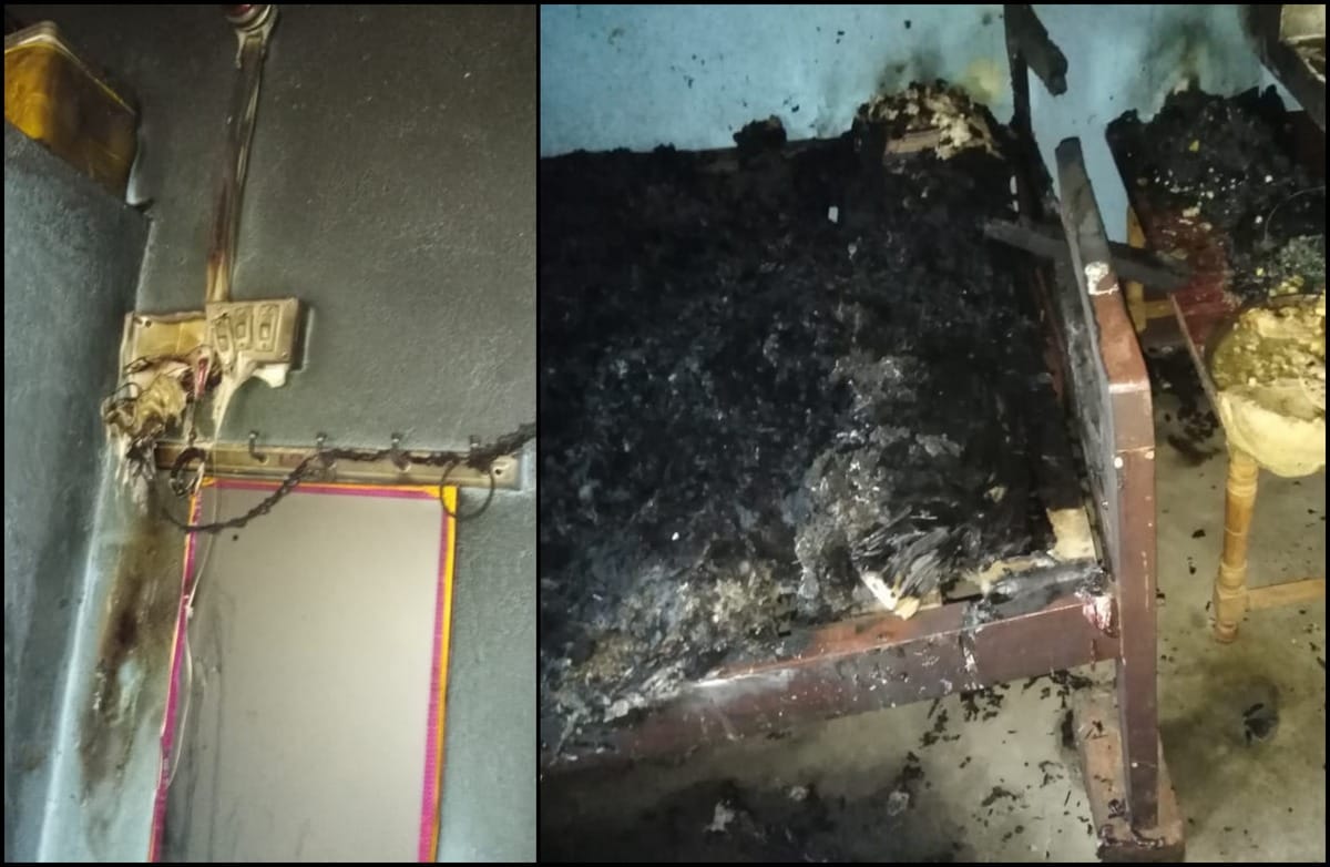 House burn and three died in accident in ballia