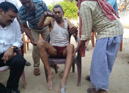 House burn and three died in accident in ballia