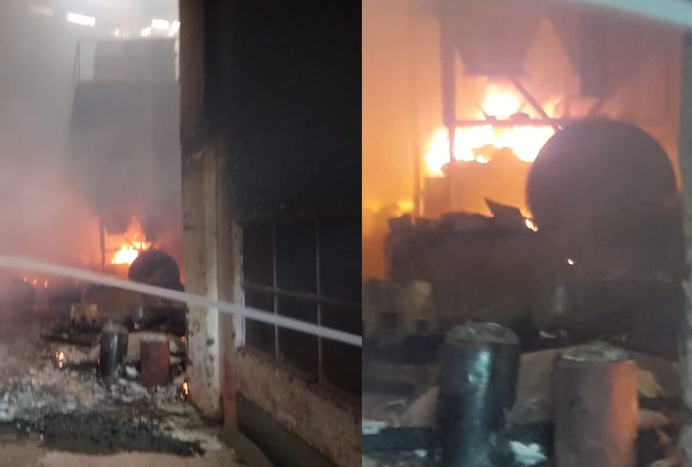 fire in a factory of bajarkhala in lucknow.