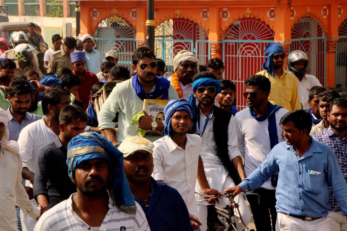 Bhim army founder Chandrasekhar road show in narendra modi constituency for loksabha election 2019