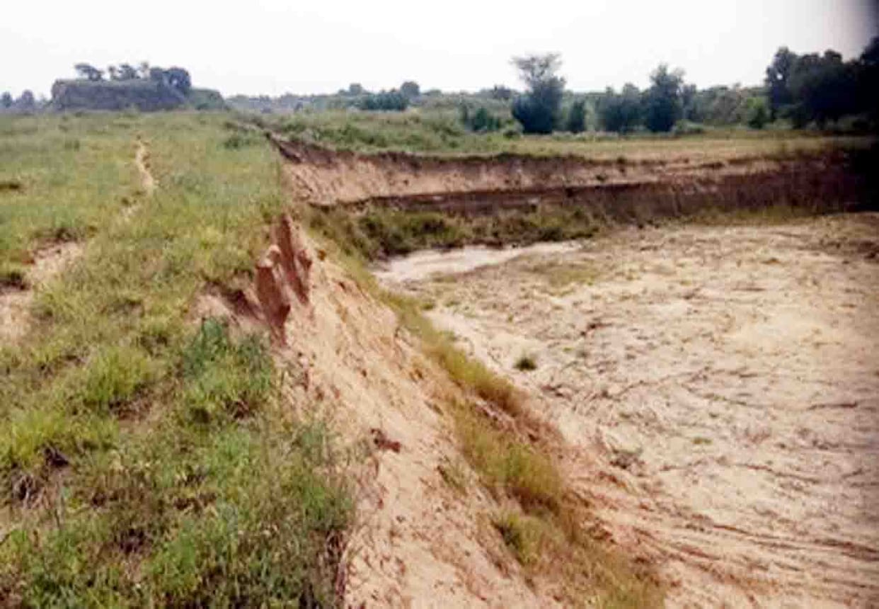 illegal mining in Field in bithoor