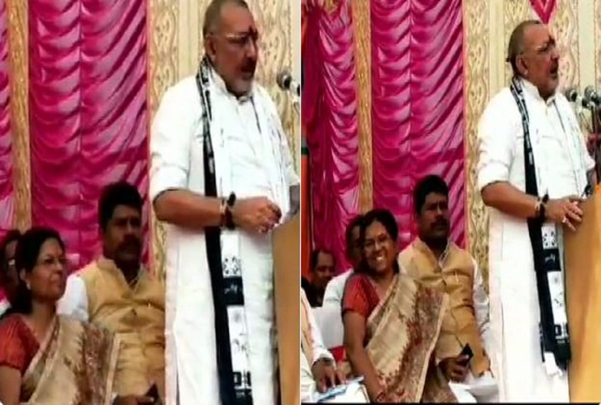 General Elections: Manju Verma seen on stage during NDA candidate Giriraj Singh's rally in Begusarai