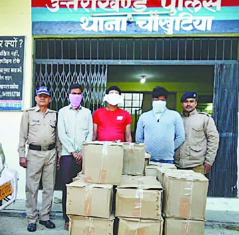Alcohol recovered, eight people arrested