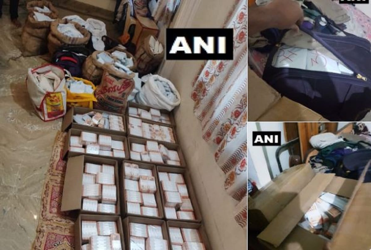 Income Tax seized huge cache of money in cartons and gunny bags from a cement godown in Vellore 