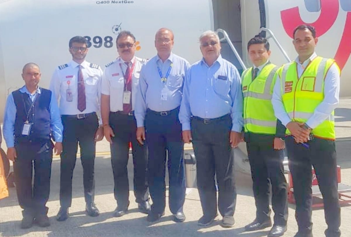 spice jet flight from kangra to jaipur started