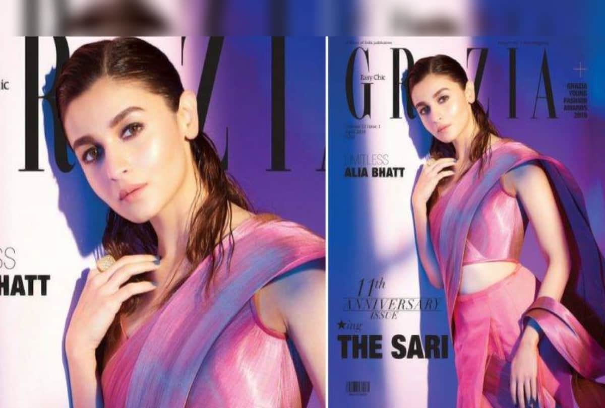 Alia Bhatt look dropdead gorgeous in sculpted metal sari