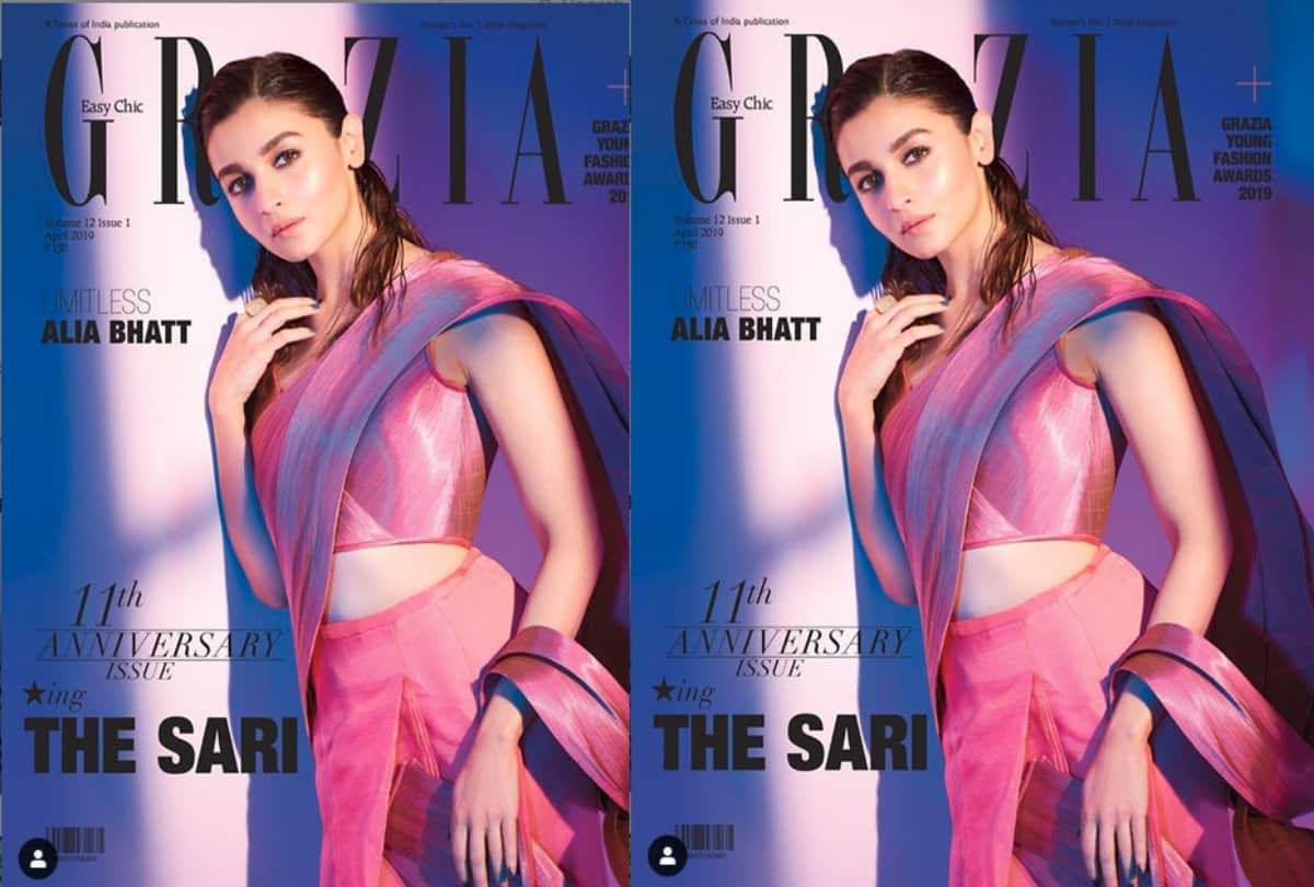 Alia Bhatt look dropdead gorgeous in sculpted metal sari
