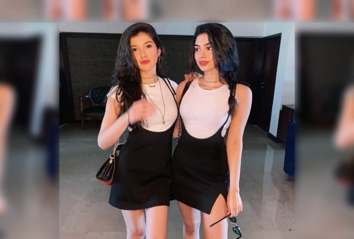 Khushi Kapoor and Shanaya Kapoor twinning in black and white dress