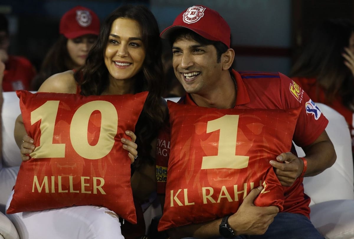 IPL 2019: Sushant Singh Rajput aka Dhoni came to cheer KXIP with Preity Zinta