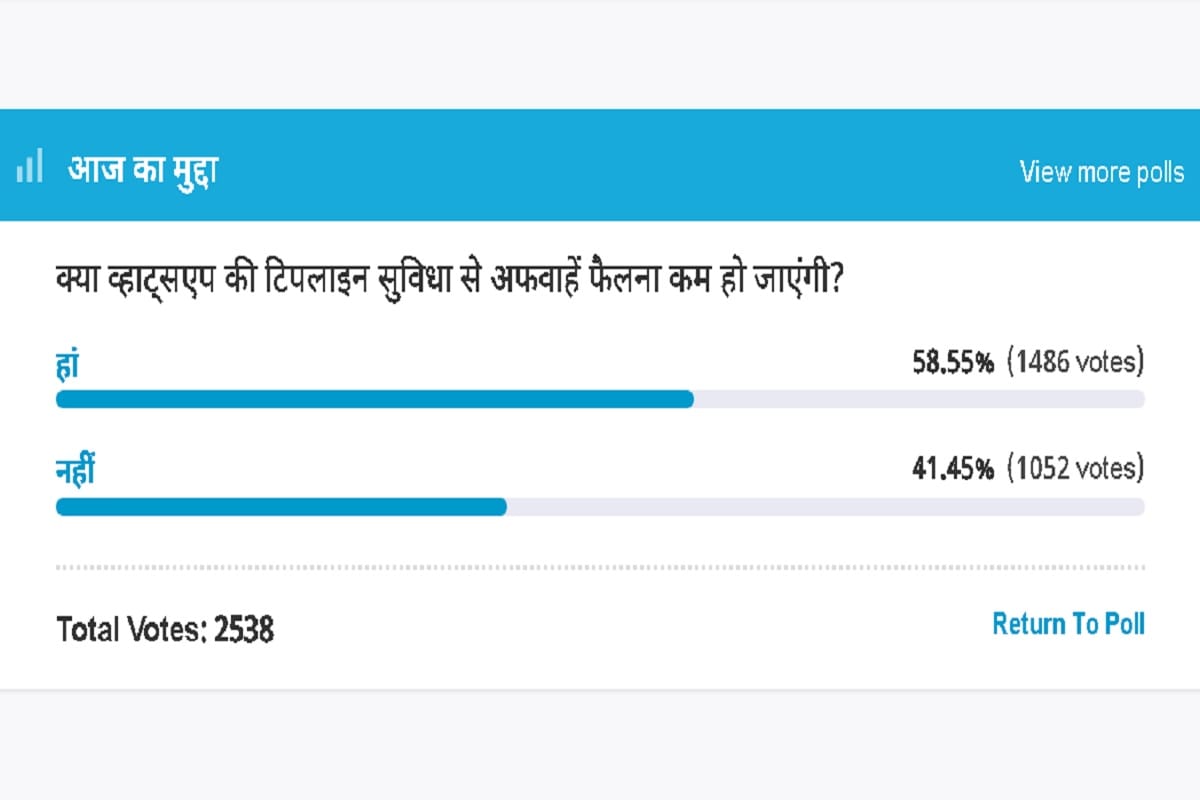 Amar Ujala Poll : Tip line service of whatsapp will be able to prevent fake news