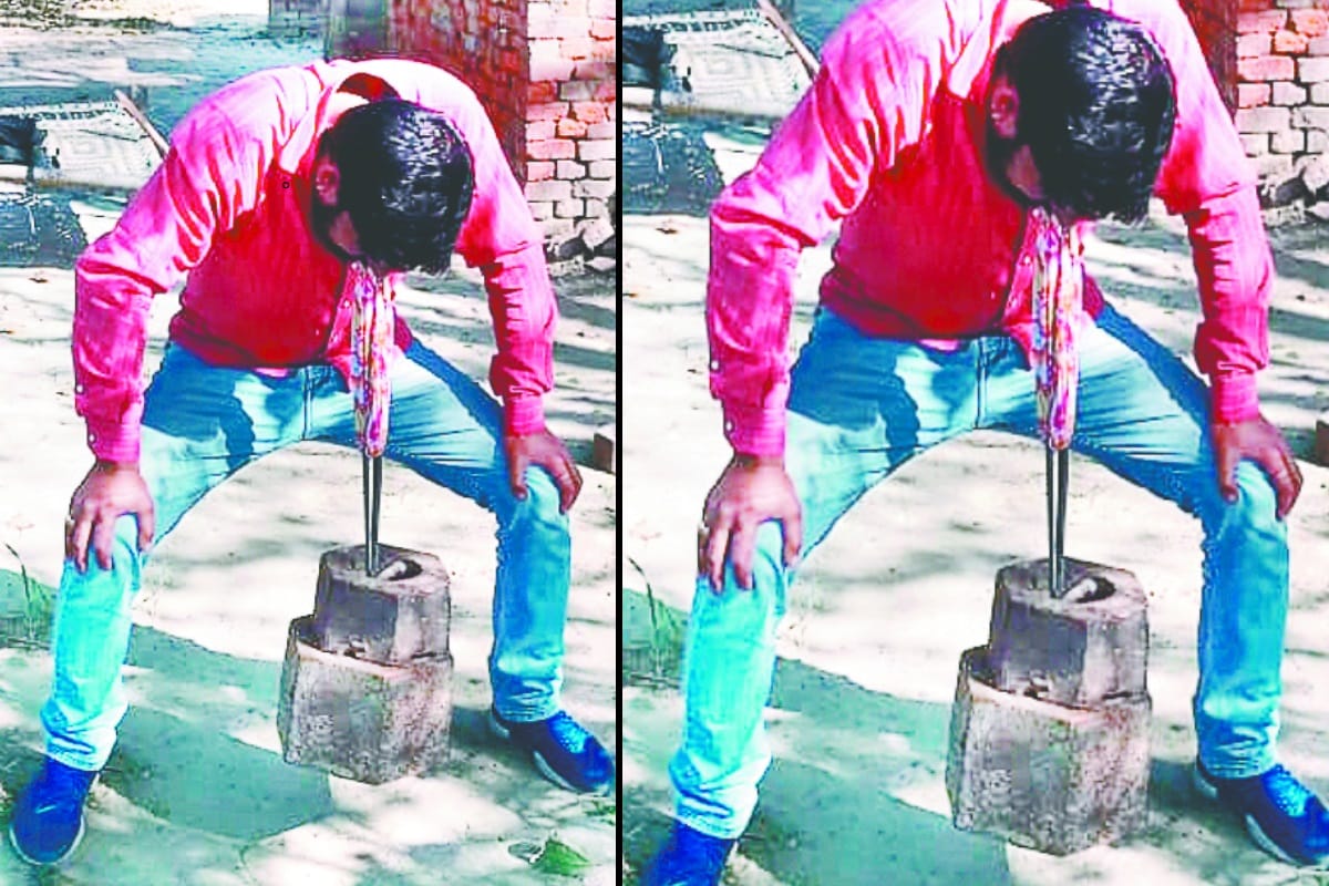 Sanjeev from Baghpat can lift seventy kg weight by his teeth