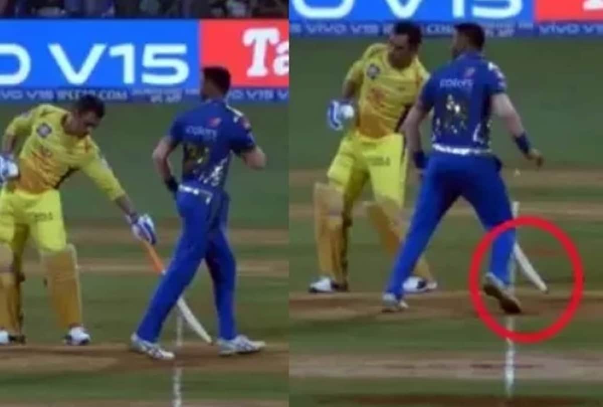MIvCSK: MS Dhoni Receives a Rare 'Mankad' Warning From Krunal Pandya