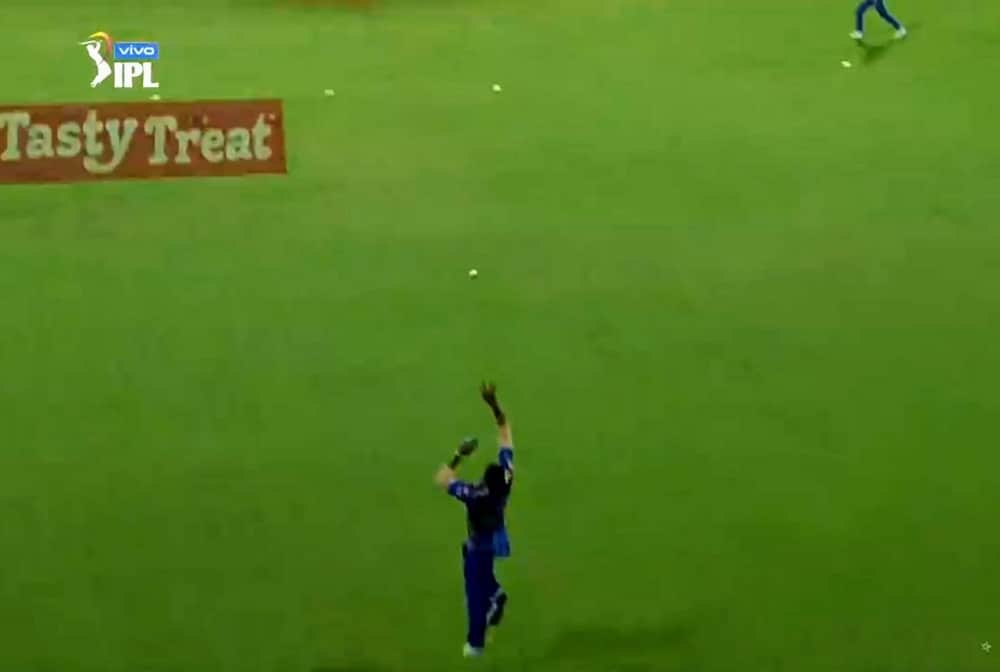 IPL 2019 Kieron Pollard One handed catch against chennai super kings
