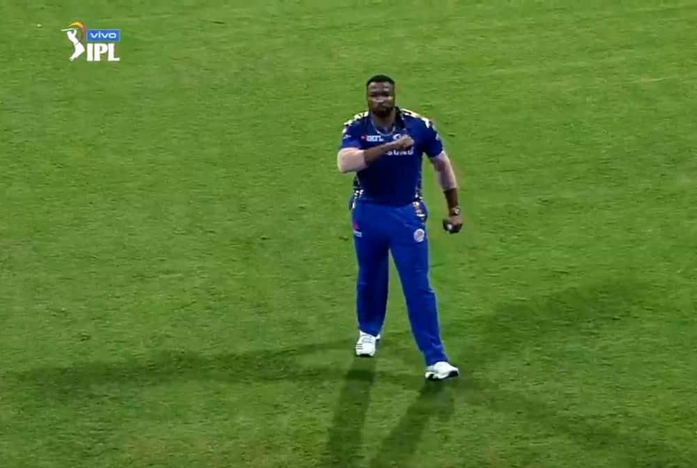 IPL 2019 Kieron Pollard One handed catch against chennai super kings