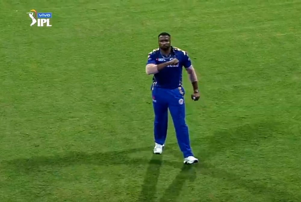 IPL 2019 Kieron Pollard One handed catch against chennai super kings