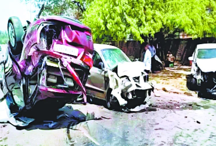 Speedy Car Hits PGI Chandigarh Law Officer and Santro Car, Two People Injured