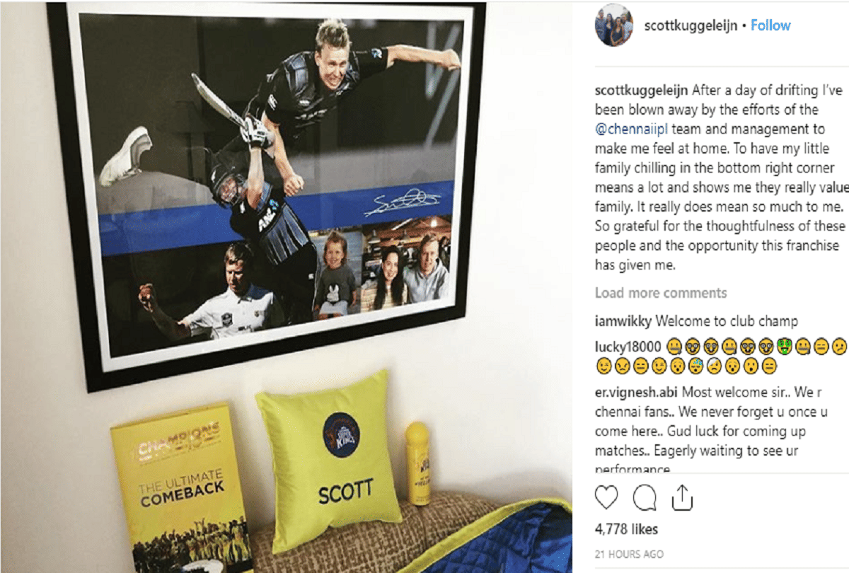 Chennai player Kuggeleijn welcomed by franchise CSK, player got emotional with the gift