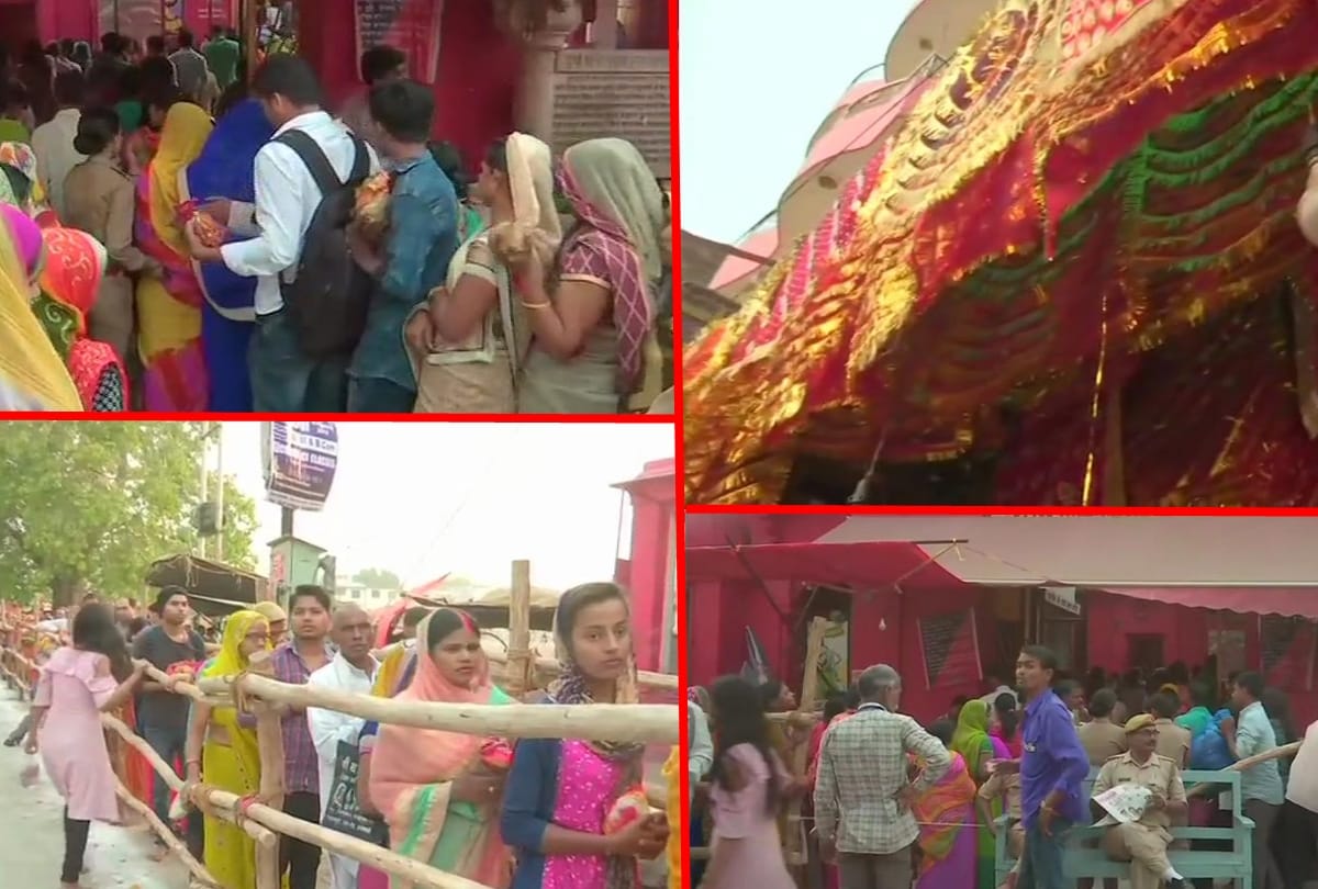 Devotees from queue outside Temple on first day of Chaitra Navratri 2019