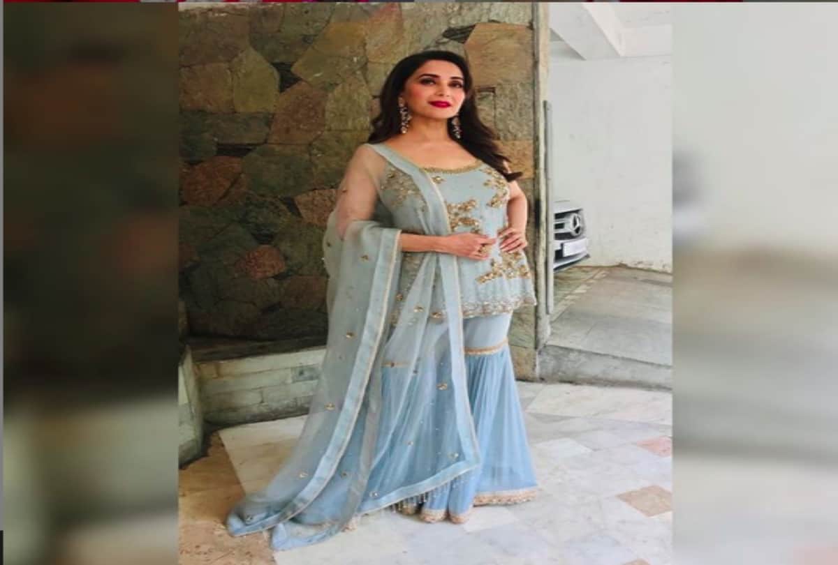 madhuri dixit new traditional look in Sharara during upcoming film kalank promotion