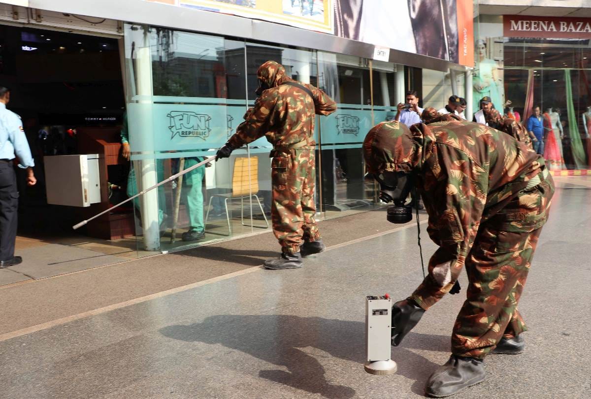 mock drill of police, ATS and NDRF in fun mall in lucknow