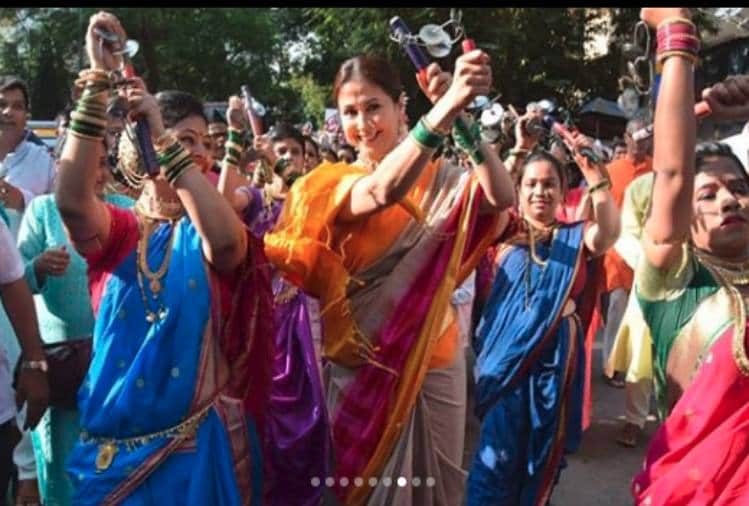 congress candidate urmila matondkar celebrate Gudi Padva at mumbai