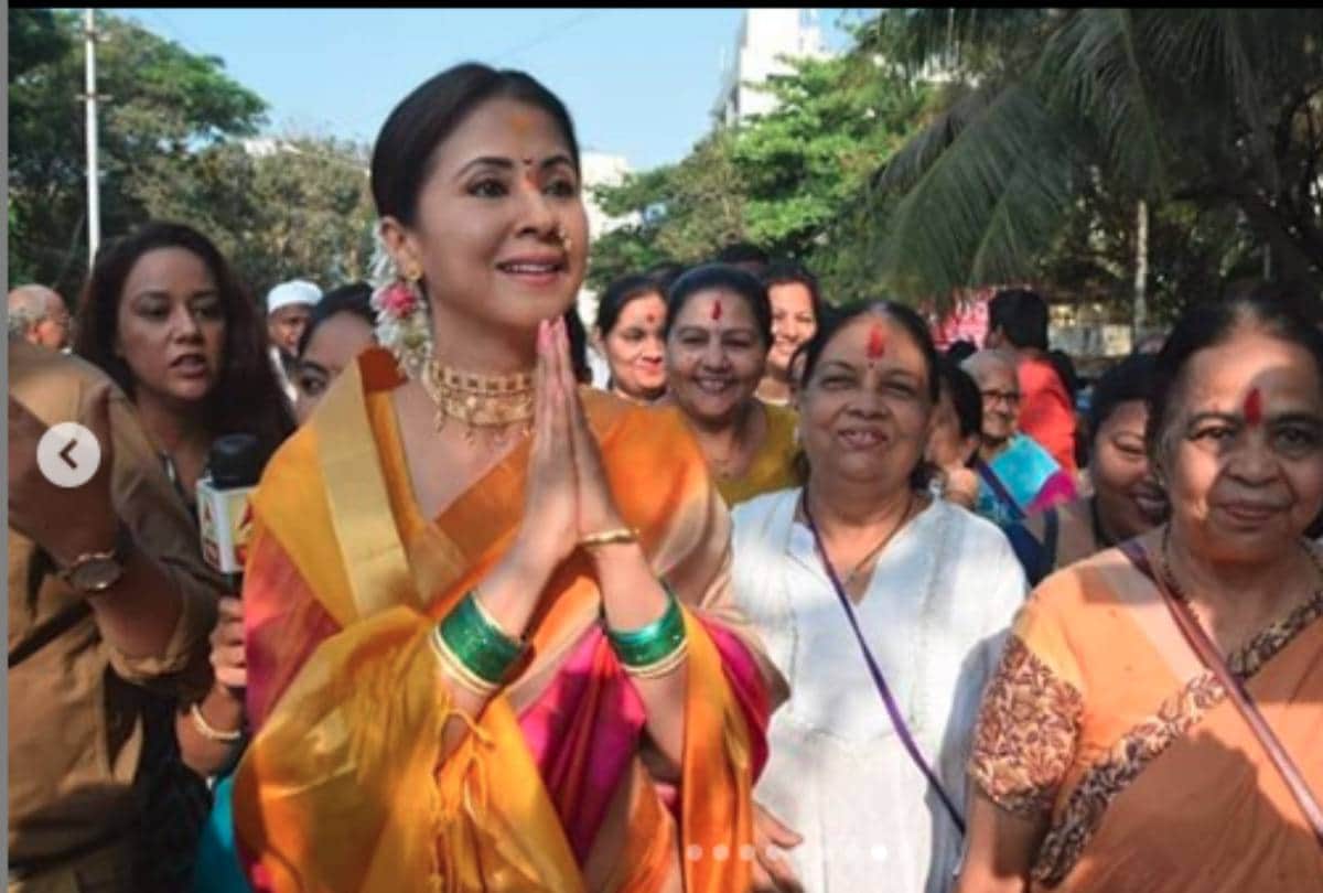 congress candidate urmila matondkar celebrate Gudi Padva at mumbai
