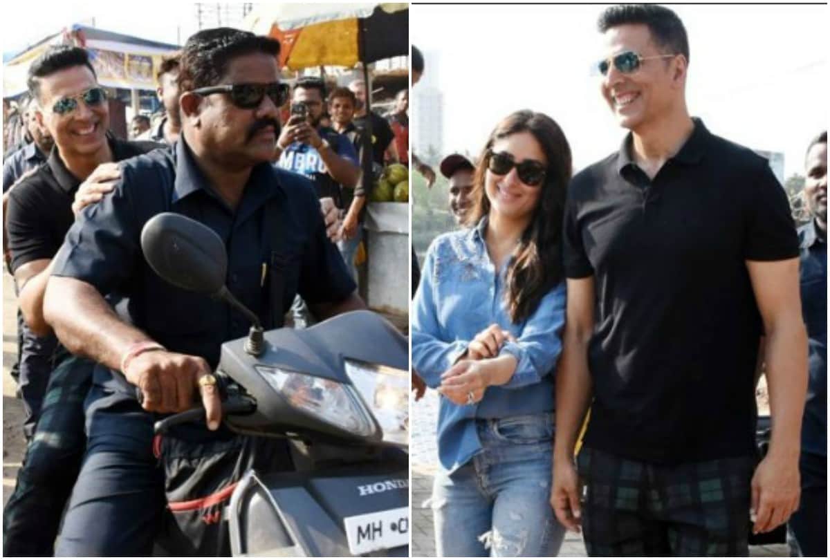 Akshay Kumar Kareena Kapoor Khan spotted together in Madh Island while shooting Good news