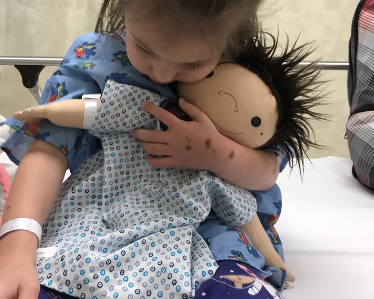 Amy Jandrisevits making dolls for children with disabilities