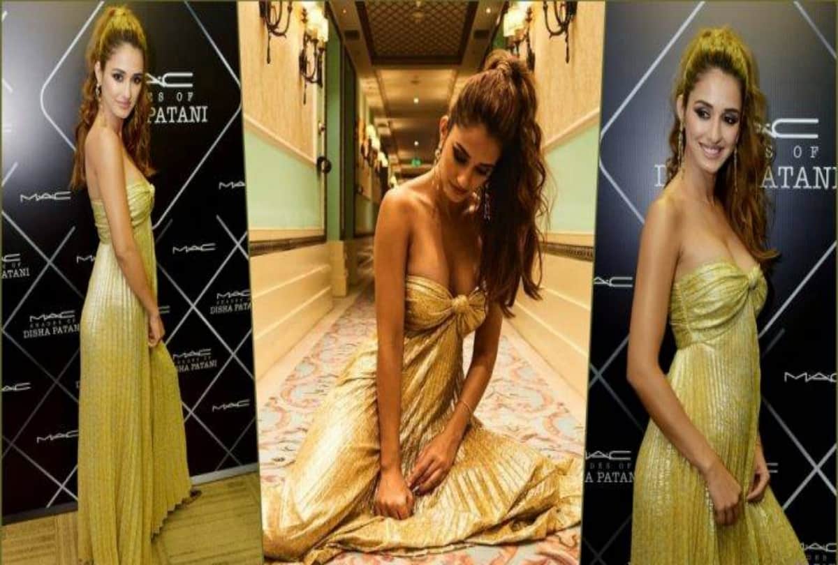 Disha Patani Looks Drop Dead Gorgeous in Golden Metallic Tube Gown