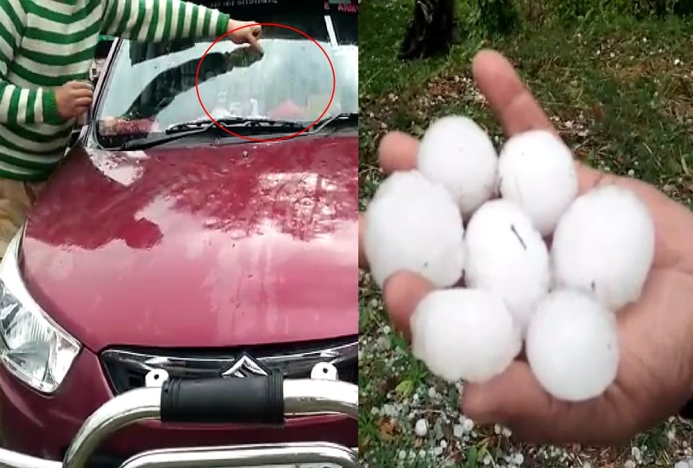 Heavy Hailstone rain in uttarakhand champawat and pithoragarh
