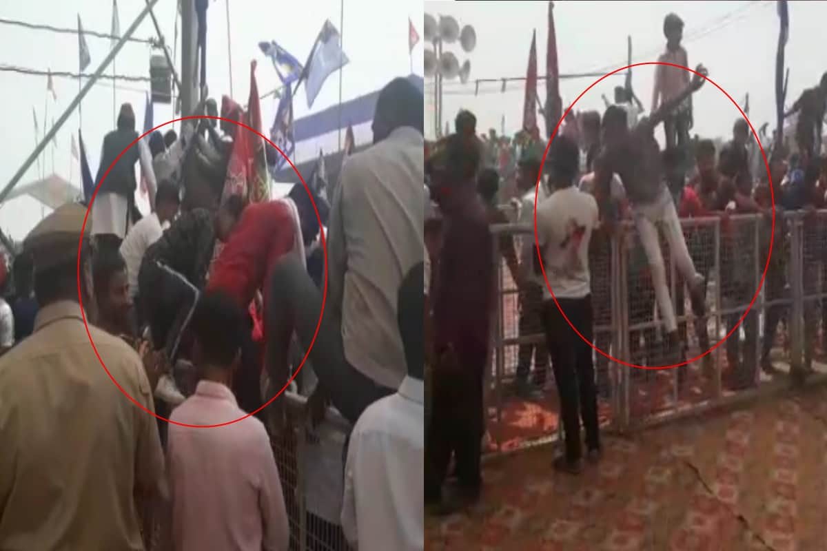 Crowd of heavy supporters in Mayawati rally in Meerut and ruckus