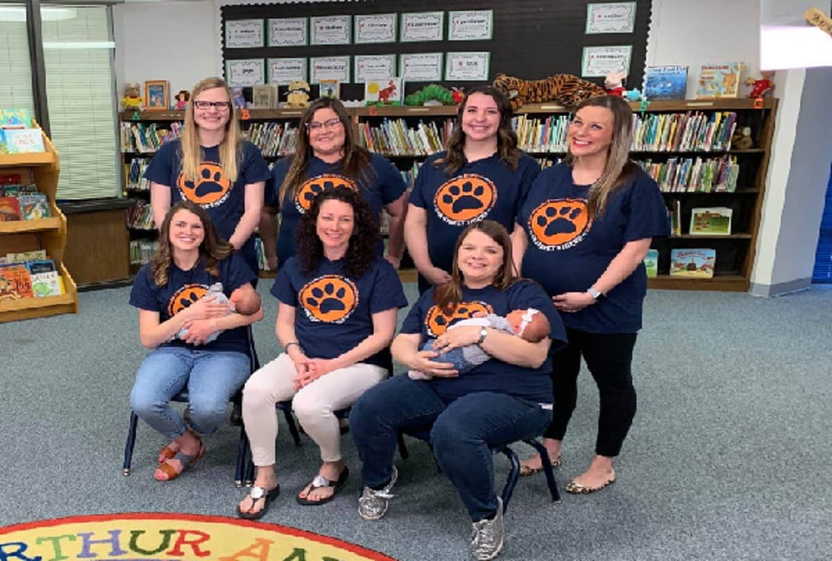 Seven teachers at a Kansas elementary school are pregnant at the same time