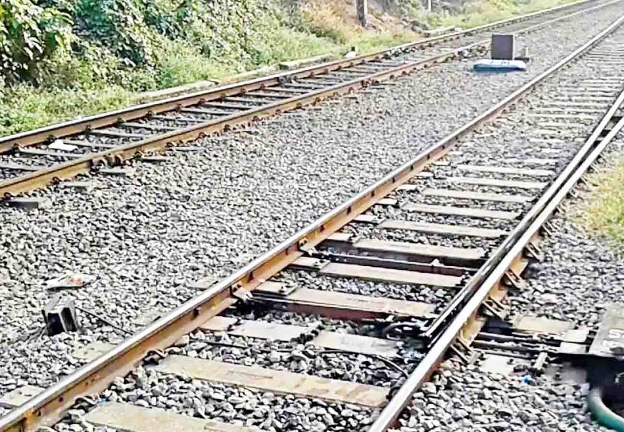 trains stop due to Stones on rail track