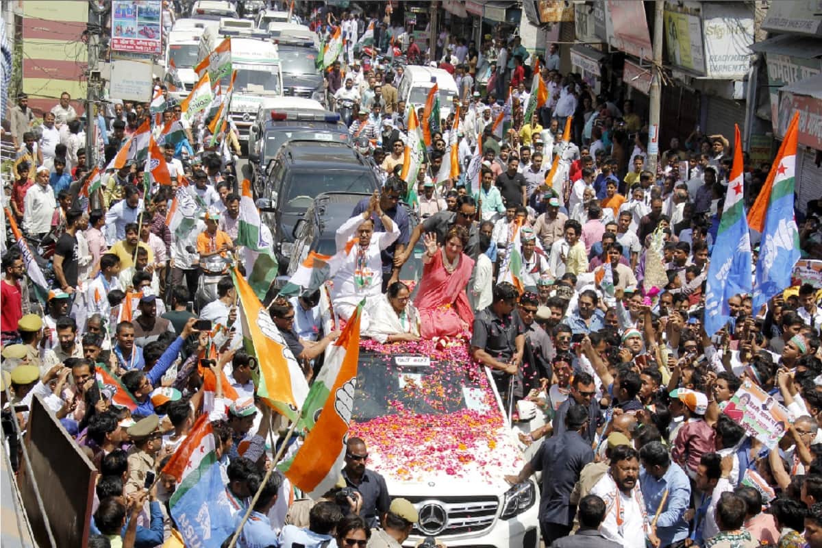 Lok Sabha Elections, Fight in BJP and Congress leaders in Priyanka Gandhi road show in Saharanpur