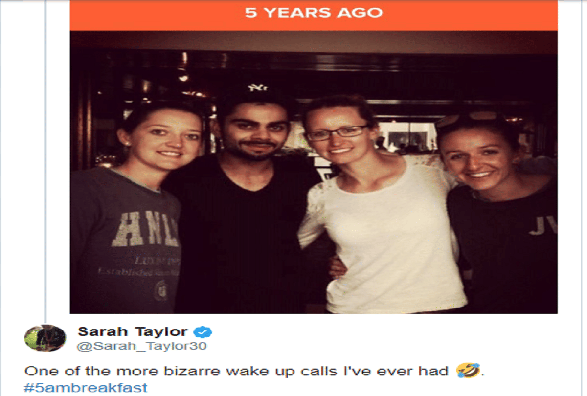 Virat Kohli was eager to meet england women cricketer in morning 5