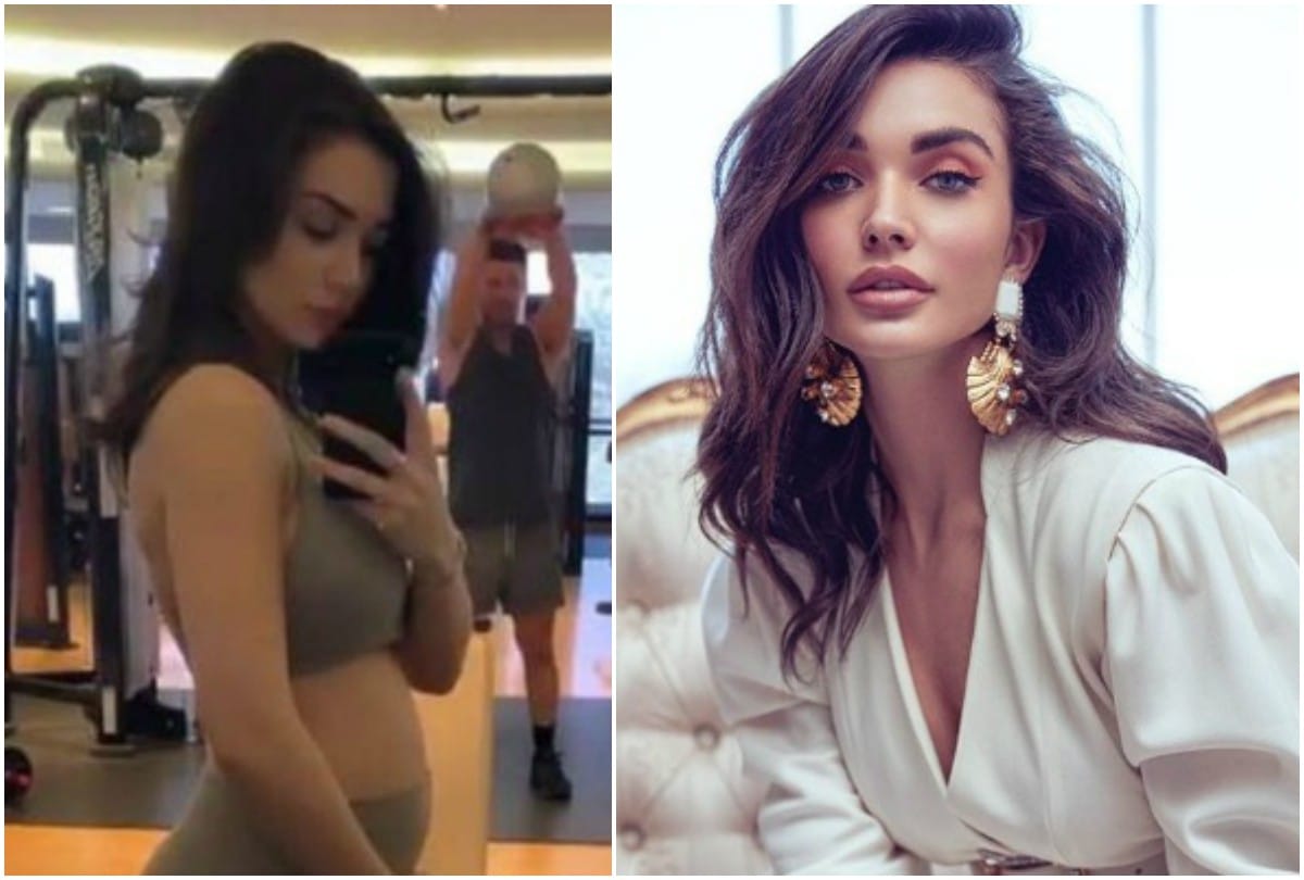 Pregnant Amy Jackson shared baby bump picture while doing workout in Gym
