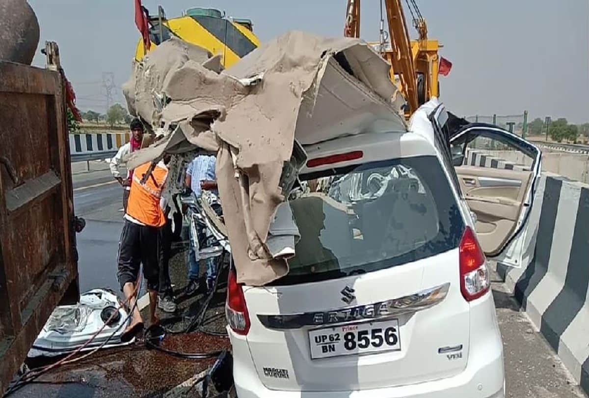 agra lucknow expressway accident 8 die update news