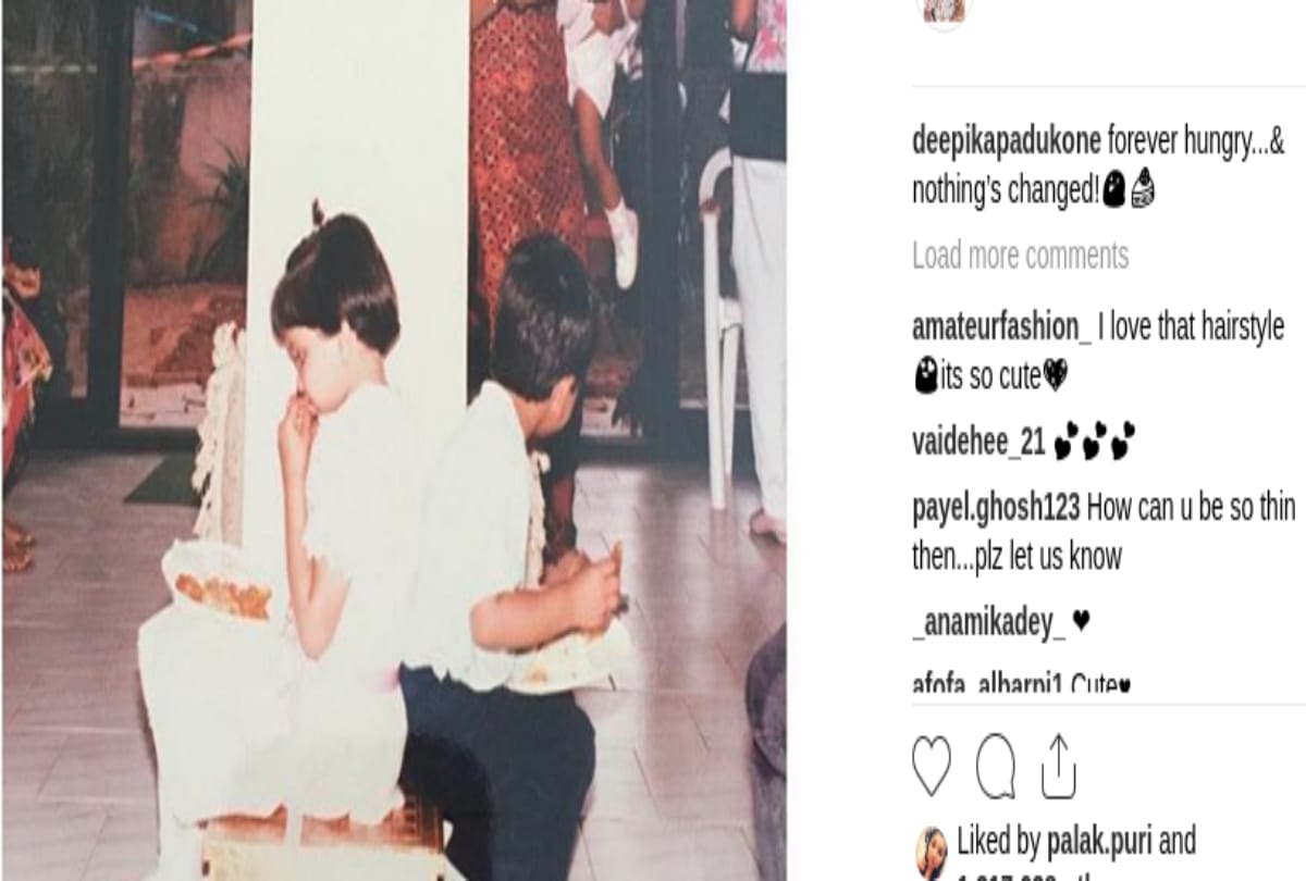 deepika padukone share childhood photo ranveer singh commented on post
