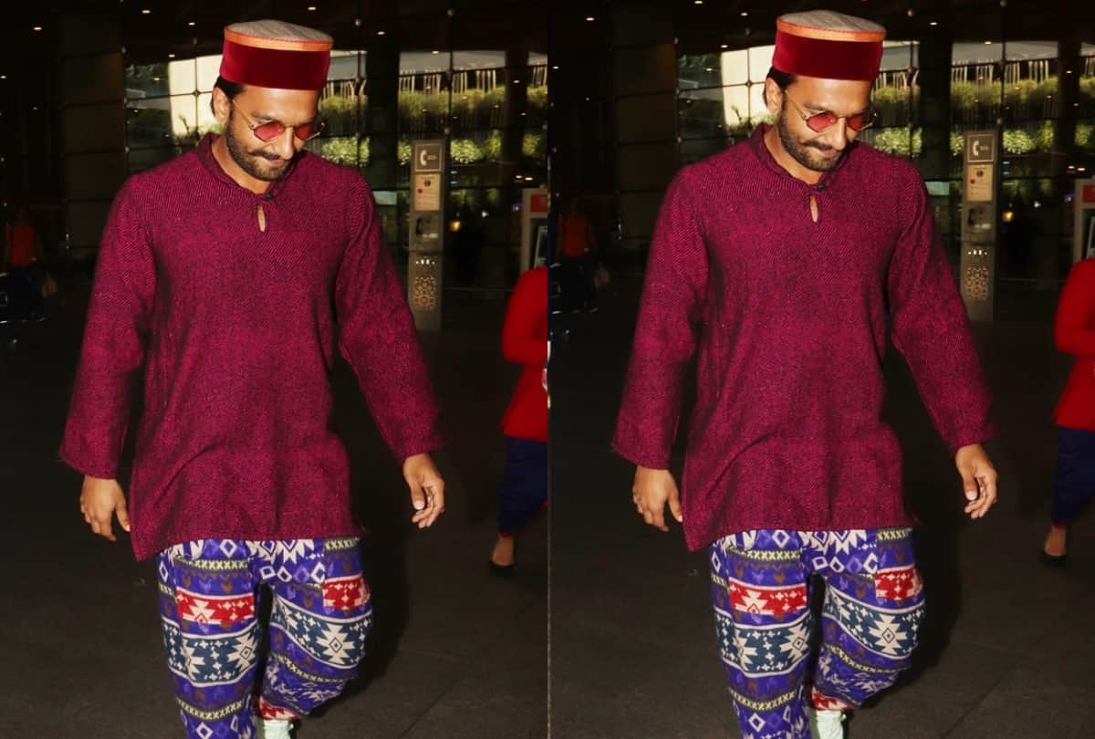 Ranveer Singh spotted at the Mumbai airport in a colourful avatar