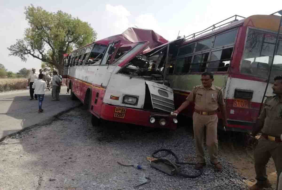 roadways bus accident on jhansi mirjapur highway