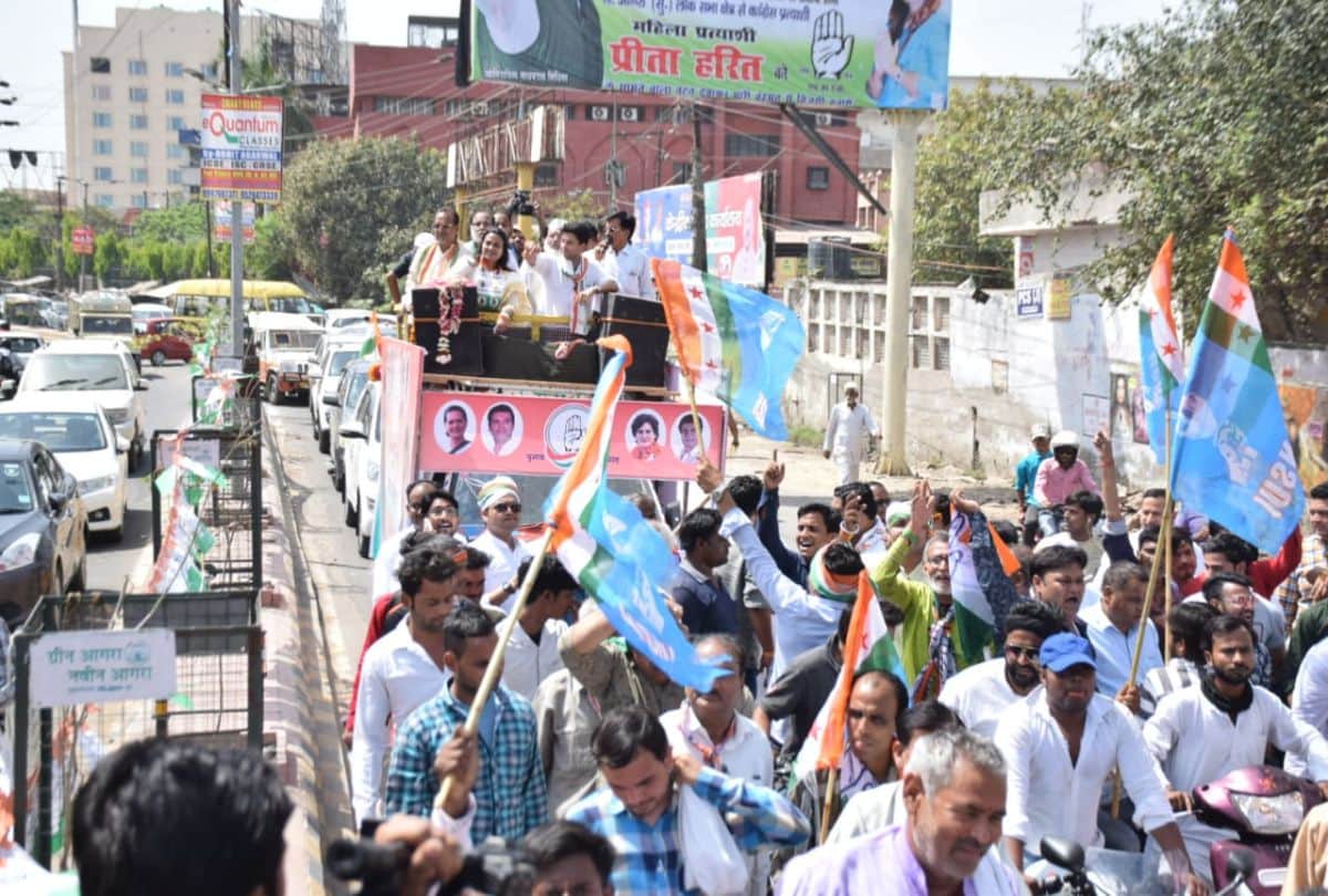 jyotiraditya scindia road shows in Agra and Mathura