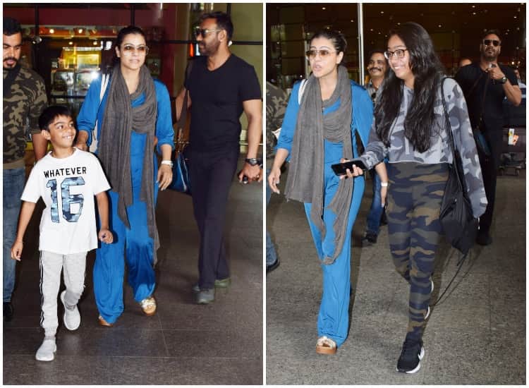 ajay devgn with son yug spot mumbai airport
