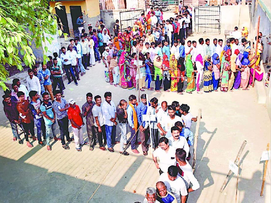 people come to polling booths for voting, 71.63 percent voting