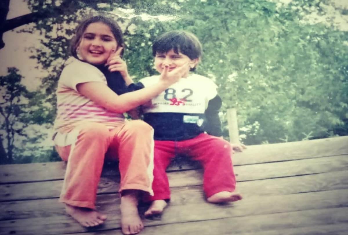 World Sibling Day sara ali khan shared childhood photo with brother Ibrahim