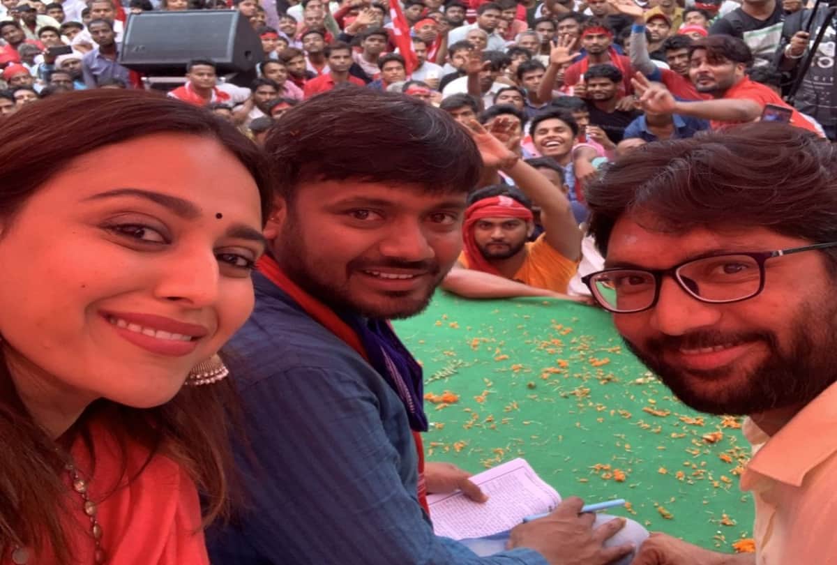 Swara Bhaskar support and campaigns for CPI Candidate Kanhaiya Kumar in Lok Sabha elections