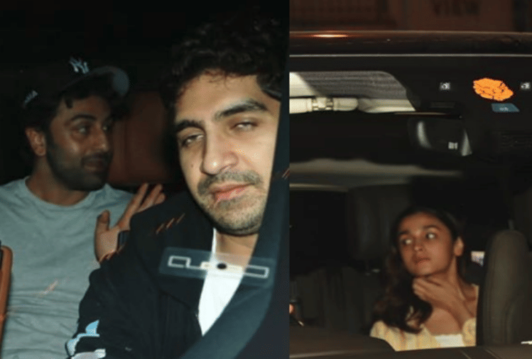 alia bhatt with ranbir kapoor visits karan johar house