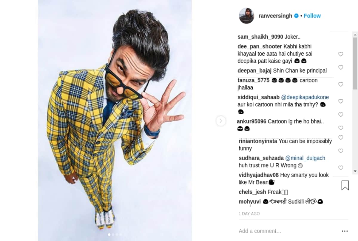Ranveer Singh trolled for his latest Instagram photos