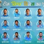 विश्व कप 2019 के लिए टीम इंडिया