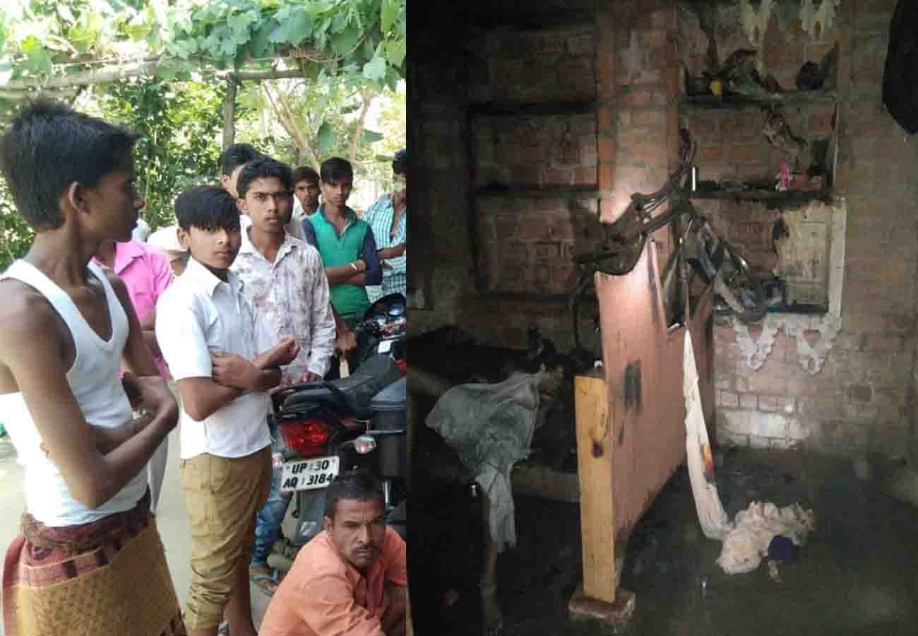 woman set fire with 18 month child in hardoi